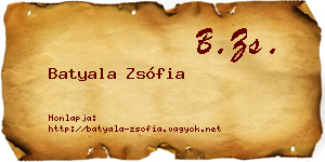 Batyala Zsófia névjegykártya